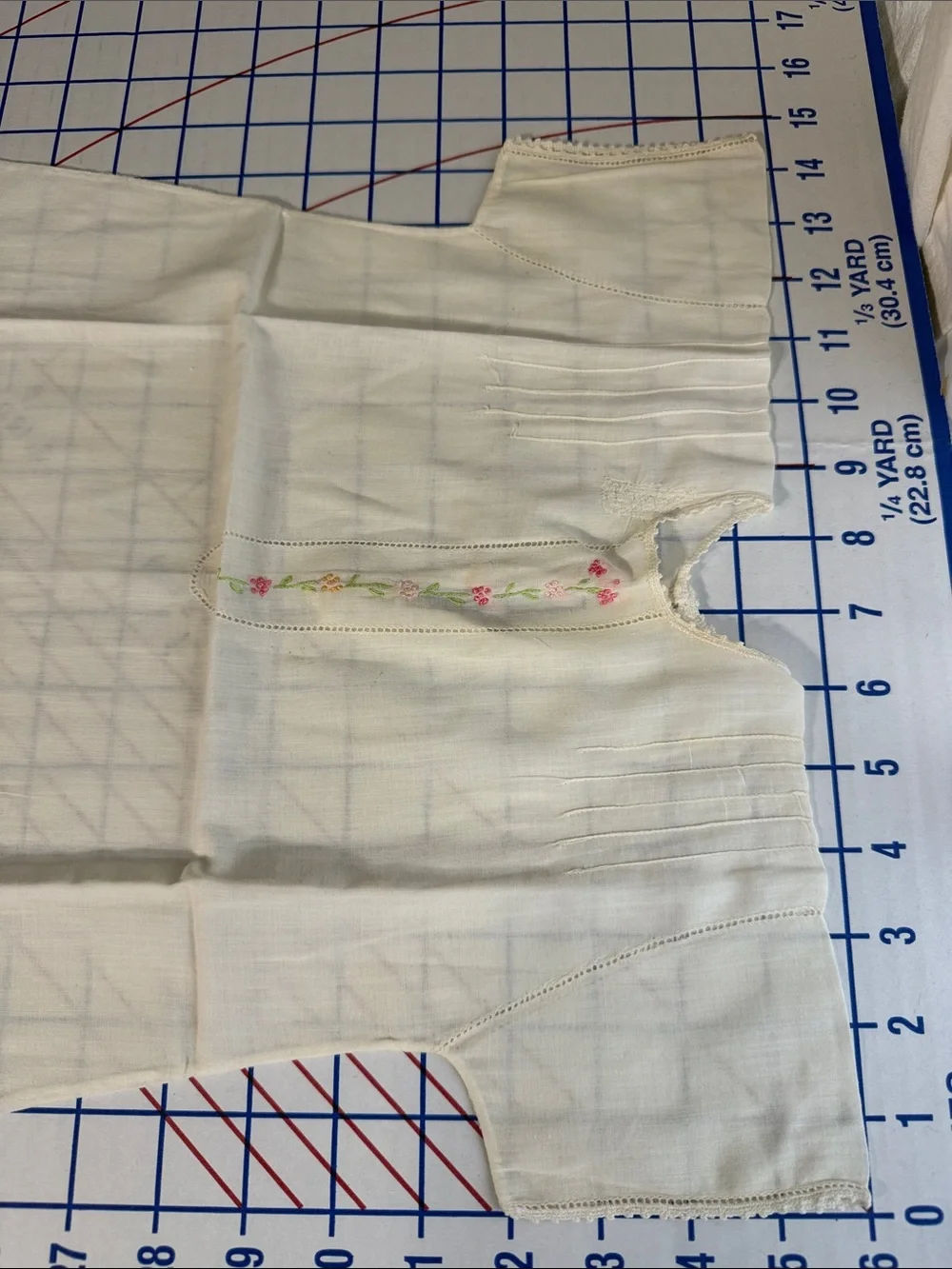Antique 1920s Baby Shirt Hand Embroidered Batiste Heirloom Sewing Pintucks